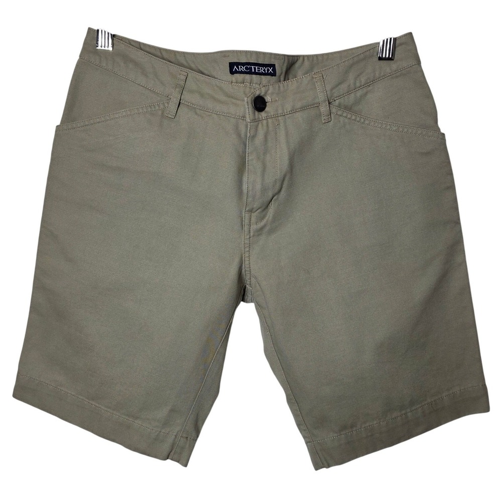 Arcteryx Womens Cotton Canvas Shorts Size 6 Khaki Green Hiking Gorpcore Utility